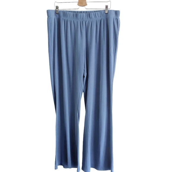 bp Pants - BP Micro Ribbed Flare Pull On Pants Blue Size 1X
